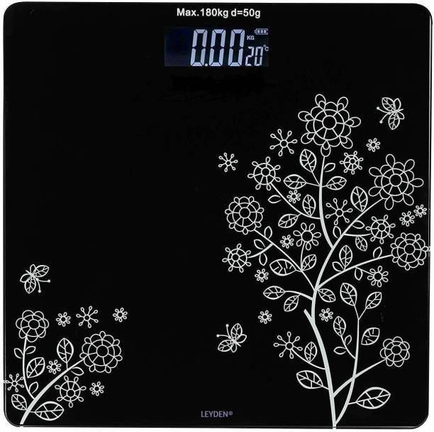 Leyden Heavy Duty Personal Digital Weight Machine With Large LCD Display and 4 Sensor Technology For Accurate Weight (Black) Weighing Scale