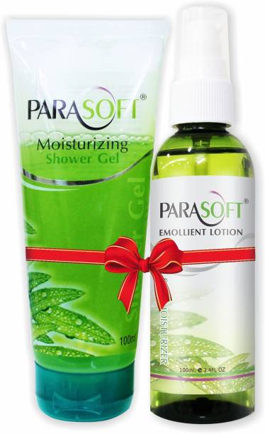 parasoft Combo pack of Moisturizing Gel (Refreshing Shower Gel) + Emollient Lotion(Repairs the skin)| Suitable for all skin types| With skin repairing properties | With added goodness of aloe vera