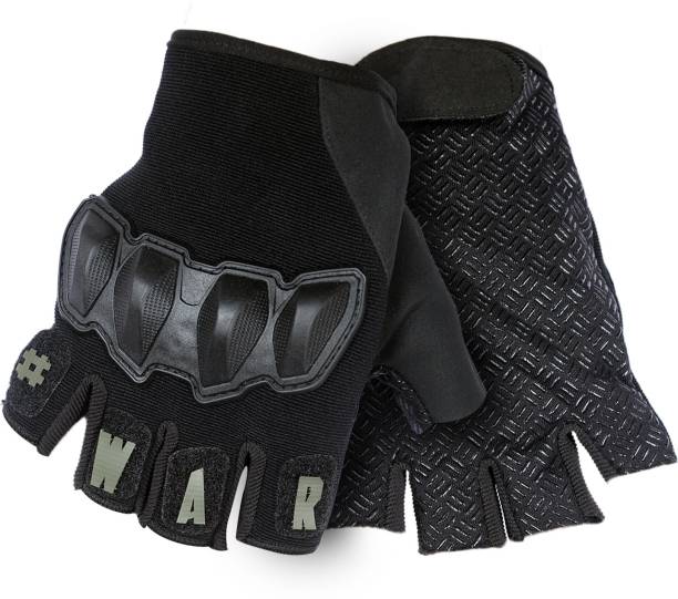 zaysoo Riding Cycling Weight Lifting Half Finger Hard Knuckle Tactical Gloves Riding Gloves