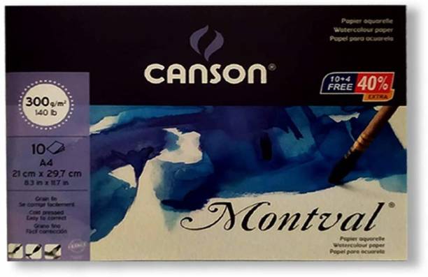 CANSON Montval MSA414P3 Cold Pressed 10+4 Paper Sheets A4 300 gsm Watercolor Paper