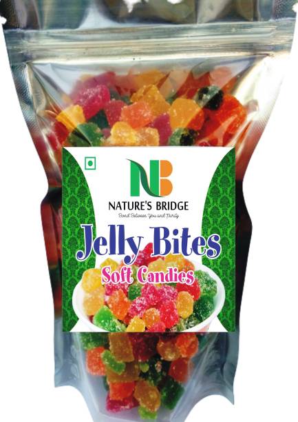 Nature's Bridge Jelly Bites / Sugar Coated Jelly Ball / Multicolored Jelly Munchies / Fruit Jelly - (300 Gm) Sweet Jelly Beans