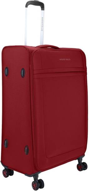 NASHER MILES Equator Soft-Sided Ultra-Light (2.96 Kgs) Check-In Polyester Luggage Bag Red 27.2 Inch | 69CM Check-in Suitcase - 27 inch