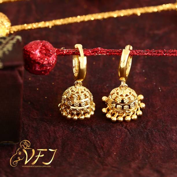 VIGHNAHARTA wedding and Party wear Gold Plated alloy jhumki Earring for Women and Girls (VFJ1260ERG) Cubic Zirconia Brass Jhumki Earring