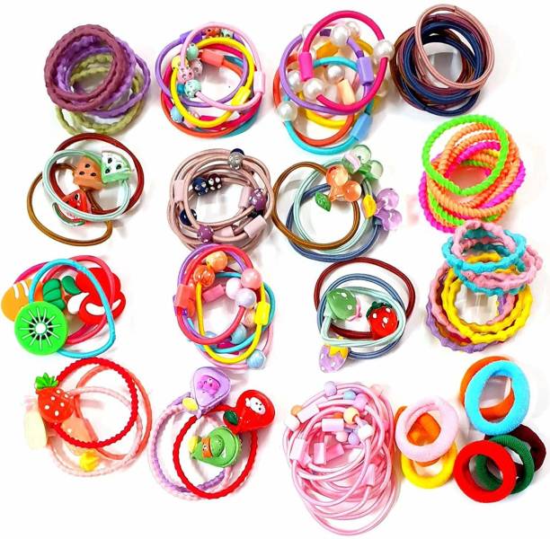 Fashion Alley Multi Colour Baby Girl Rubber Hairband Elastic Hair Accessory- Pack of 100 Pcs Hair Band