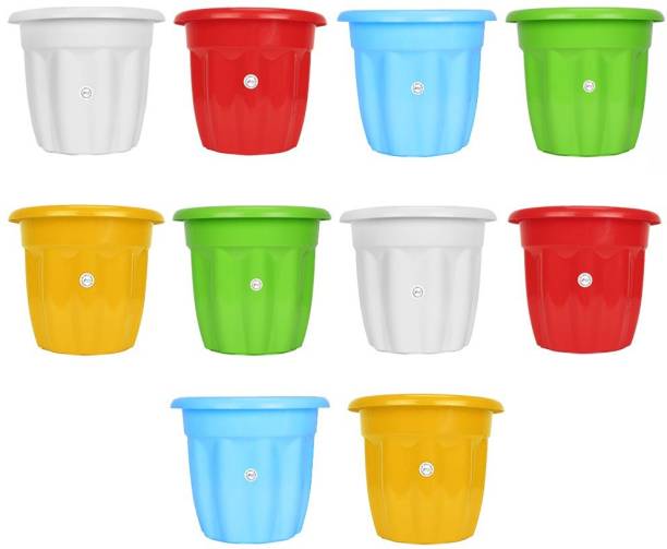 Kraft Seeds All New Handy Planter BoldVictoria Mini Nursery Pot Premium Range Round Solid Look and Feel for Home and Garden (Pack of 10) Plant Container Set