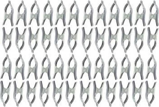 Anne-kee 48 PCs Steel Cloth Clip Drying Dryer Cloths Clip Pegs hanger Clip Regular Stainless Steel Cloth Clip