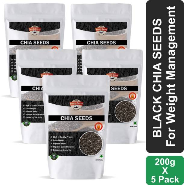 Seeds Berry Organic Premium Chia Seeds for Weight Loss with Omega-3 and Fiber, Calcium Rich 1Kg