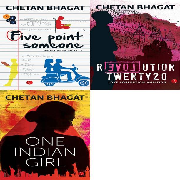 One Indian Girl + Revolution Twenty 20: Love. Corruption. Ambition + Five Point Someone ; What Not To Do At IIT (Set Of 3 Books)