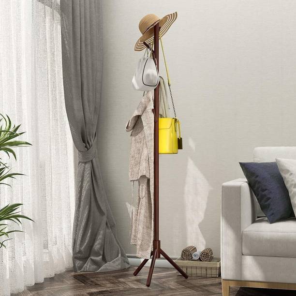 Naayaab Craft Wooden Coat Rack Free Standing with 7 Hooks|Tree Coat Rack Stand Coat|Hanger Stand|for Coats, Hats, Scarves, Clothes, and Handbags Bamboo Coat and Umbrella Stand