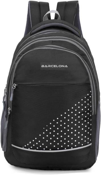 Barcelona Waterproof School Bag I College Backpack I 15.6 Inch Laptop Bag with Rain Cover 24 L Laptop Backpack