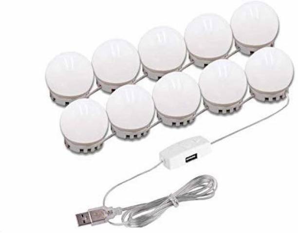 Auslese Makeup Mirror Dimmable usb LED Bulb Set of 10 Bulbs Lights for LED Vanity Mirror with 3 Colour Modes & 10 Adjustable Brightness With Easy Installation