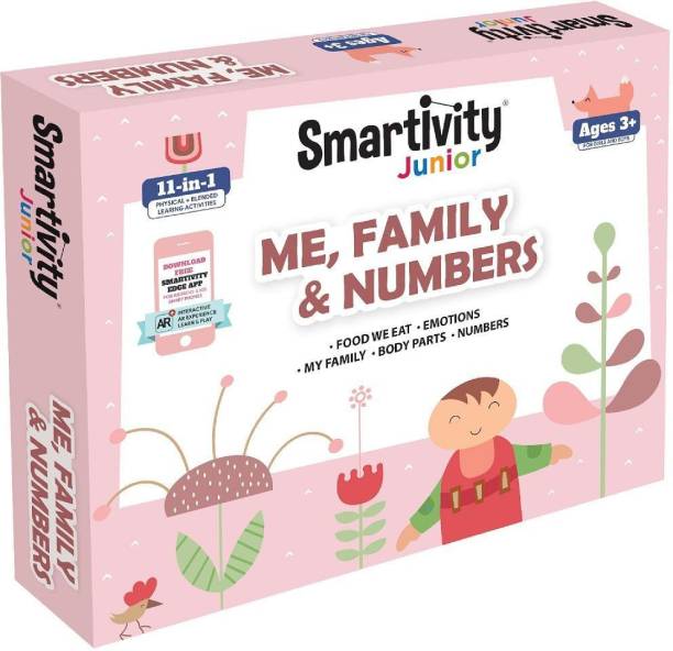 Smartivity Junior Me, Family & Numbers Pre-School STEAM Learning Educational Toy Art & Craft Play 11 in 1 Activity Kit Gift Box 2 - 5 yrs Toddler Baby Augmented Reality Colouring FREE APP Interactive Flash Cards - multicolor
