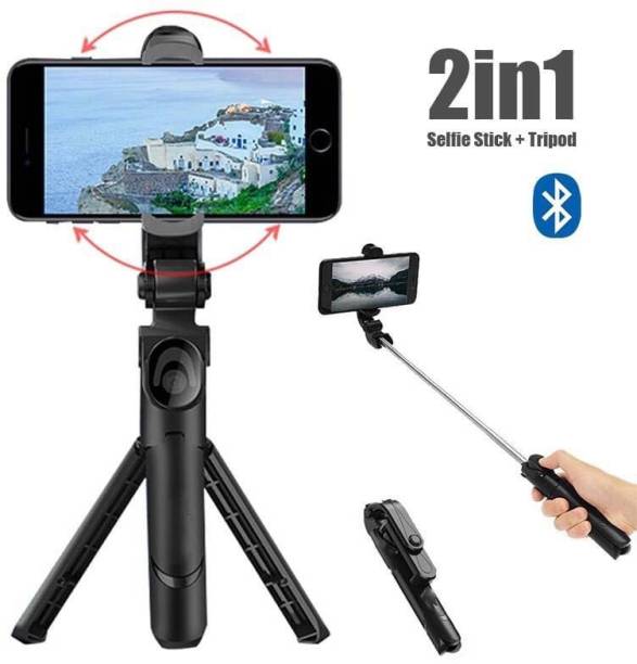 mafya NEW ARRIVAL Bluetooth Extendable Selfie Sticks with Wireless Remote and Tripod Stand, 3-in-1 Multifunctional with Tripod Stand Compatible with All Mobile Phone Tripod, Tripod Kit, Tripod Clamp, Tripod Bracket
