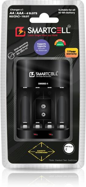 Smartcell CHR6R03-4 NimH AA/AAA/R22 9V Rechargeable Battery 1 W 0.4 A Camera Charger