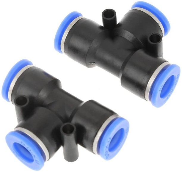 Pneumatic Tee Union Push In Air Fitting 4 6 8 10 12mm Quick Connector Adapters 