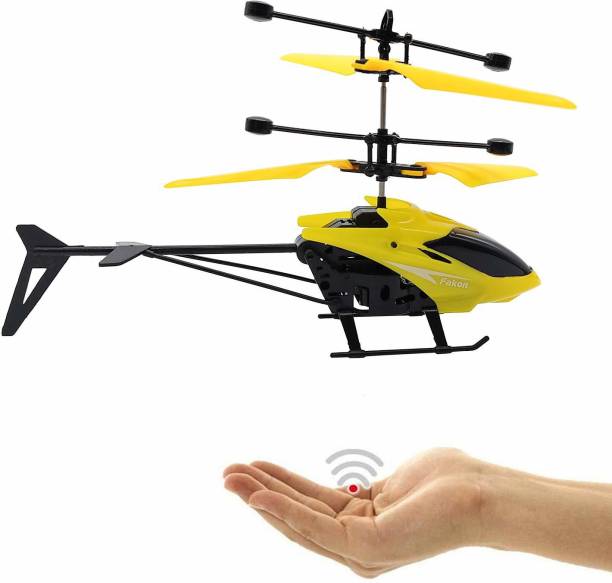 Tee Turtle Kids Plastic Induction Type 2-in-1 Flying Indoor Remote Control & Rechargeable Flying Unbreakable Helicopter Toys for Kids(Multicolor)