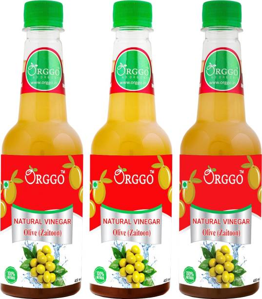ORGGO Pure Natural Olive Vinegar, Zaitoon Sirka pack of 3 each 400 ml Vinegar