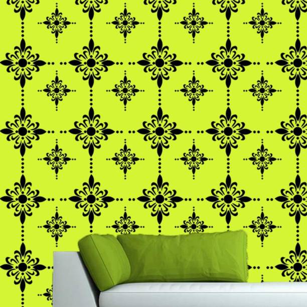 ARandNJ Size 16X24 Inch, Wall Stencils, Floral Theme- Shimmering Radiant Design, Reusable Painting, Suitable For Bedroom, Living Room, Drawing Room and Kids Room Decoration Under199 Modern Wall Arts Stencils Painting Home Decor Pattern Style-40264 Paint Roller