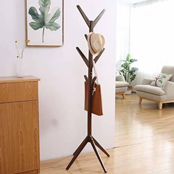Naayaab Craft 8 Hooks Free Standing Coat Hanger Tree Clothes, Handbags (45 x 45 x 175 cm) Bamboo Coat and Umbrella Stand