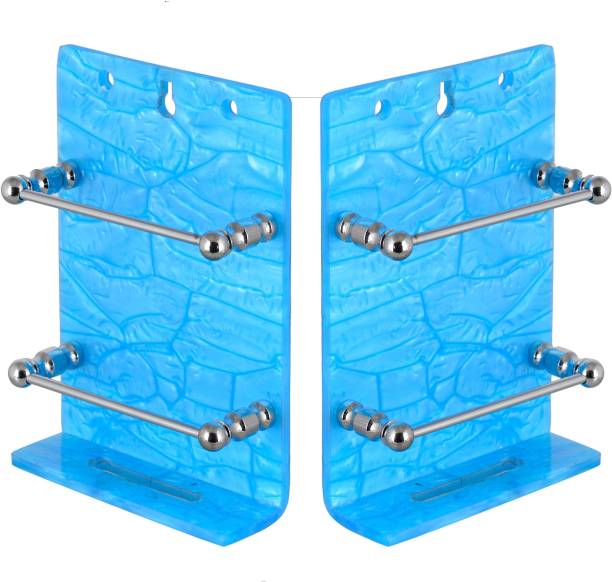 STIMULUS Acrylic Wall Mount MOBILE STAND 2 PCS SET (Size - 4.25X6 Inch) (MARBLE BLUE colour) 4MM SS ROAD Mobile Holder