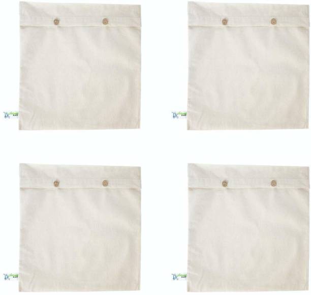 Vantagekart set of 4 Reusable Premium Cotton Saree Covers for Clothes Storage bag, Travelling, Wardrobe Organizer (16x16 inches) 5oz