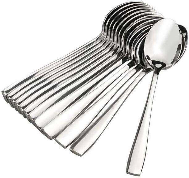 LAVITRA Stainless Steel Table Spoon/Cutlery Spoon/Table Ware Set of 12 Pcs Stainless Steel Stainless Steel Table Spoon, Measuring Spoon Set
