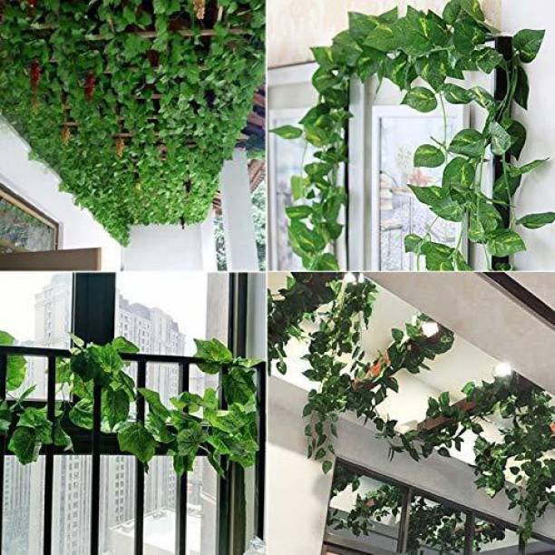 Ryme Pack of 4 Artificial Money Plant Leaf Bail/ Creeper Length 6.5 Feet Artificial Plant