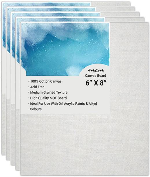 ArtCart Premium Cotton Medium Grain Board Canvas (Set of 5)