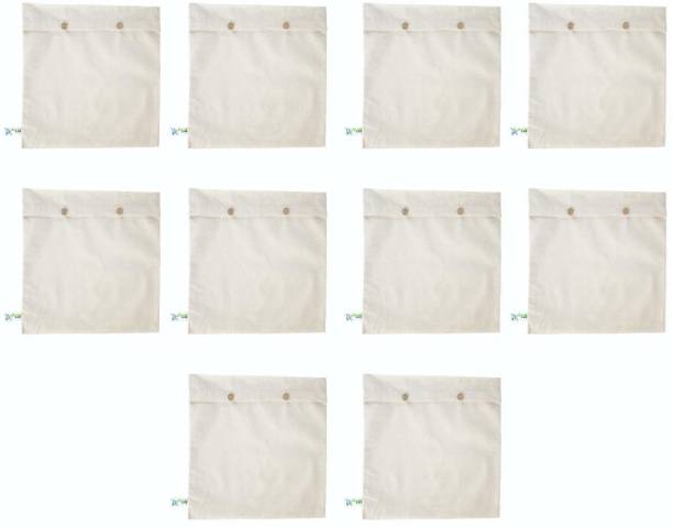 Vantagekart 5oz Reusable Premium Cotton Saree Covers for Clothes Storage bag, Travelling, Wardrobe Organizer (16x16 inches) 10 saree cover