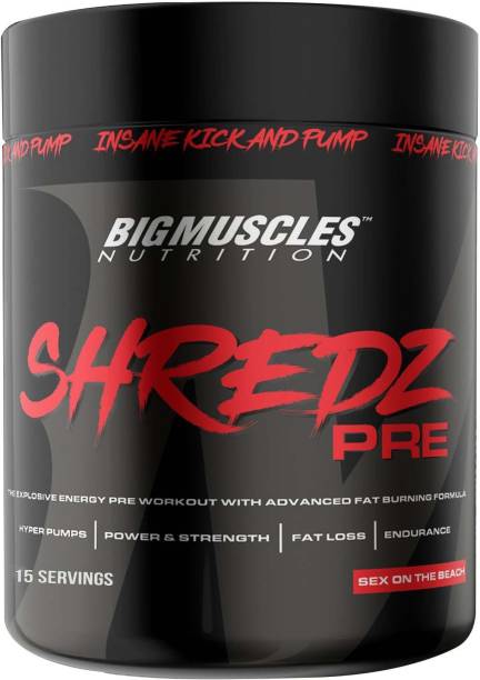 BIGMUSCLES NUTRITION Shredz Pre Preworkout 15 Servings | Lean Muscles Building | Strength BCAA