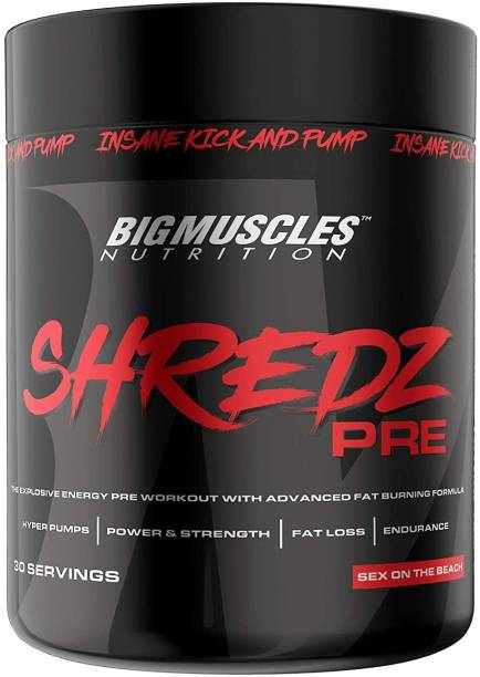 BIGMUSCLES NUTRITION Shredz Pre Preworkout 30 Servings | Lean Muscles Building | Strength BCAA