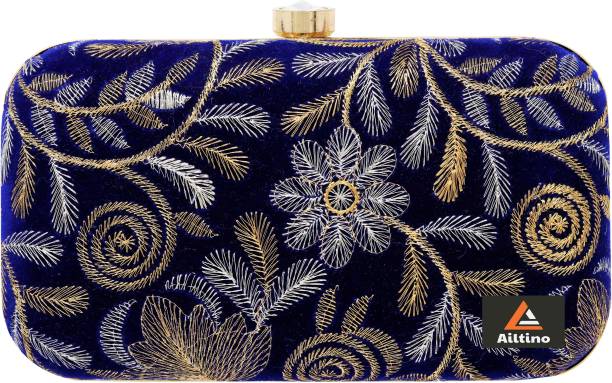Party Blue  Clutch  - Regular Size Price in India