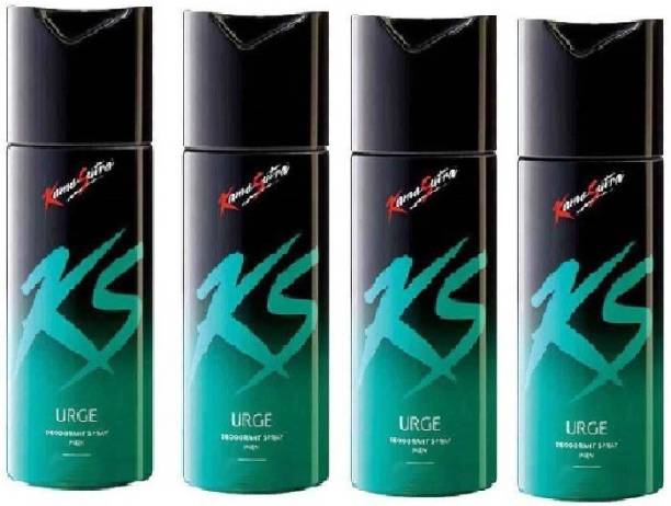 KS Urge Deodorant Spray - For Men (30g/45ml )pack of 4 Deodorant Spray  -  For Men