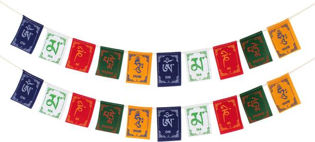 PARTY MIDLINKERZ Tibetian Buddhist Prayer Flags for Car and Bike (Combo Pack) Rectangle Car Window Flag Flag
