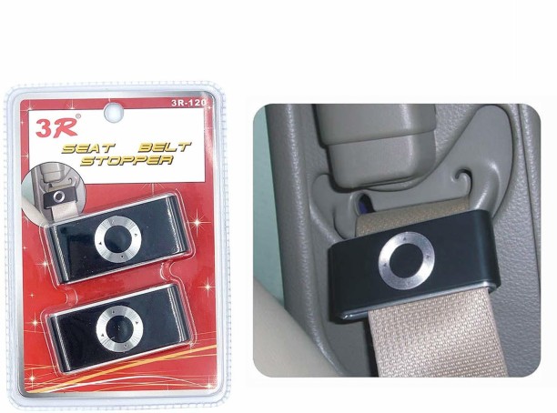 black 2pcs Auto Car Seatbelt Stopper Buckle for Improving Comfort Seat Belt Adjuster Clip 