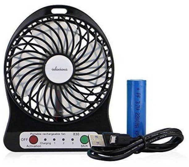 USB Mini Car Fan Red for Car A/C Vent Home Office Car Cooling Fan Adjustable 3-Speed with Night Light Mode 