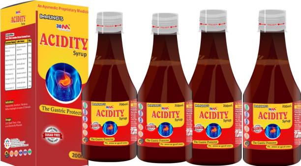 30M Ayurvedic Acidity Medicine Syrup (4 x 200 ml) for Hyperacidity, Indigestion, Gas, Flatulence, Heartburn, Reflux Esophagitis, Lesions of stomach (Pack of 4)