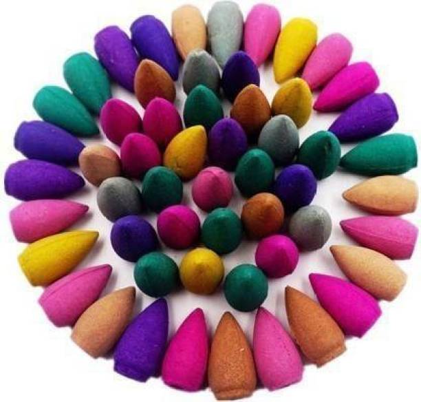 Unique Creations Backflow Smoke Fountain Coloured Cones, Incense Cone Pack of 30 Dhoop