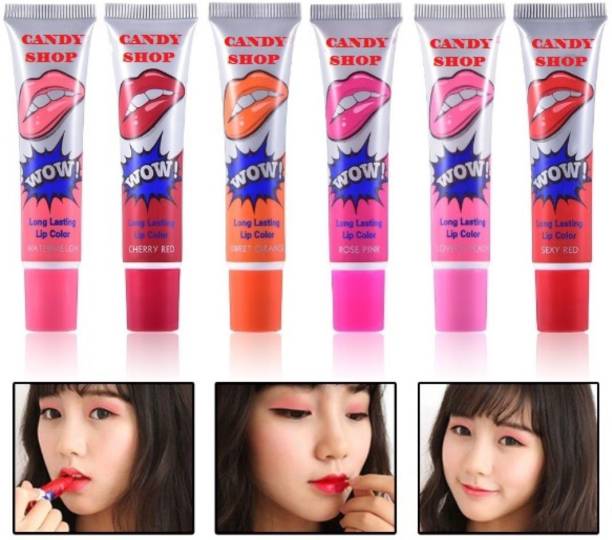 Candy Shop 6 in 1 color Wow tattoo peel off lipstick