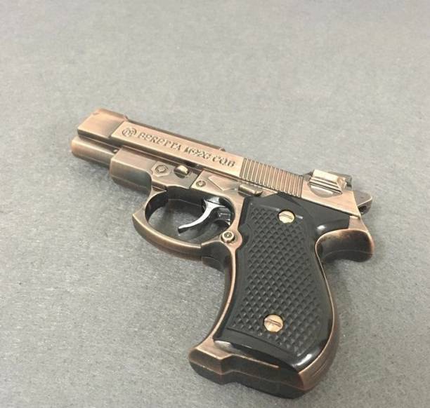 DriZZling Butane Gas System And Adjustable Flame Copper Beretta Gun PIA INTERNATIONAL FIRST QUALITY MINI Pocket Lighter