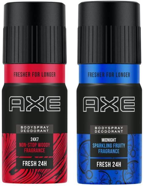 AXE Recharge Midnight and 24x7 Long Lasting Deodorant Bodyspray For Men, (Buy 1 Get 1) Deodorant Spray  -  For Men