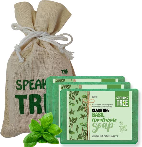 Speaking tree Clarifying Basil Handmade Soap - 100 gms (Pack of 3)