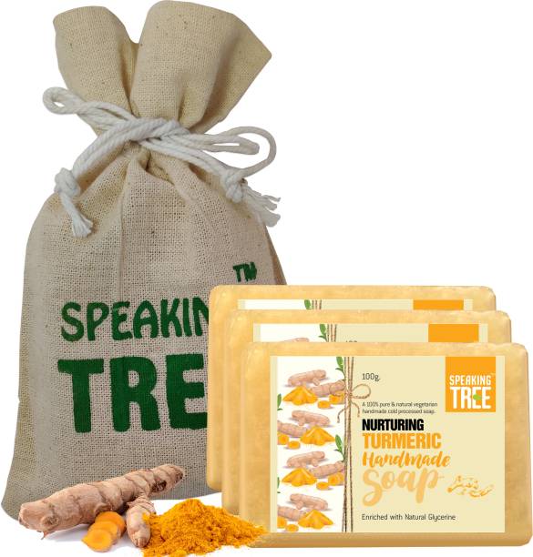 Speaking tree Nurturing Turmeric Handmade Soap - 100 gms (Pack of 3)