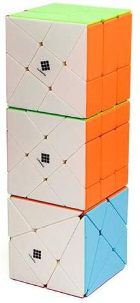 Cubelelo Drift Axis, Fisher & Windmill Cube Combo (Stickerless) Speedcube Highspeed Magic Cube Puzzle