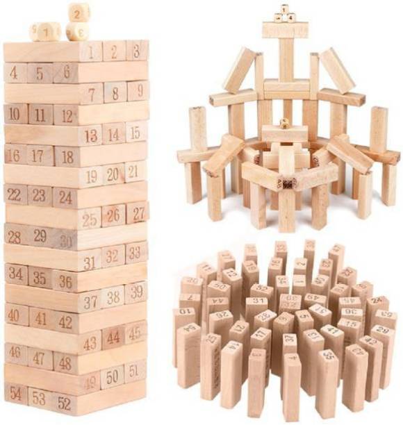 Bestie Toys Jenga Timber Tower Tumbling Game for Kids and Adults, Wood Block Game Classic (Big)
