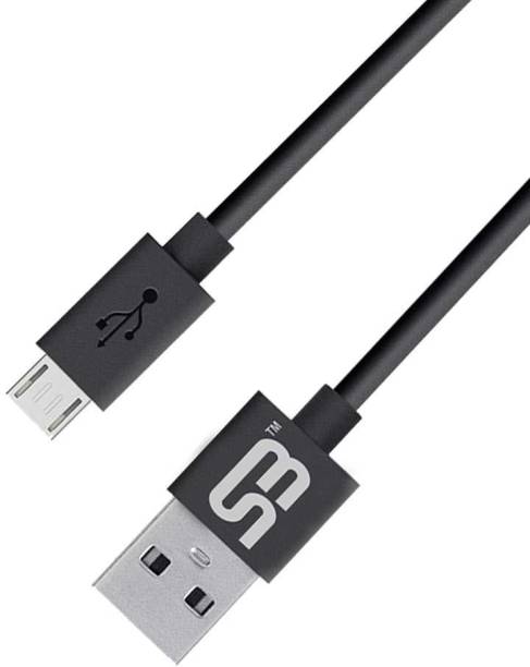 SB Micro USB Cable 1.2 m Micro USB Cable Smooth PVC Braided 2.4A Fast Charging Cord (1.2 Meter, Black) compatibility with Infinix Note 3, Infinix Note 4, Infinix Hot 4 Pro, Infinix S4, Infinix Smart 5, Infinix Hot 10 Lite, Infinix S5, Infinix S6.