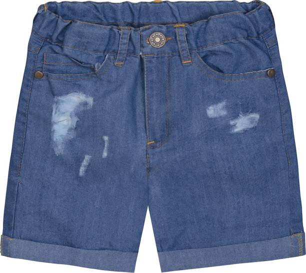 The Sandbox Clothing Co Short For Girls Casual Solid, Self Design Cotton Blend