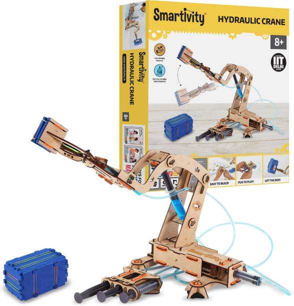 Smartivity Hydraulic Crane STEM Educational DIY Fun Toys, Educational & Construction based Activity Game for Kids 8 to 14, Gifts for Boys & Girls, Learn Science Engineering Project, Made in India