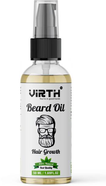 Virth Beard Growth Oil | 50 ml | With 12 Natural Oils including Sesame Oil, Jojoba Oil, Vitamin E / B6, Jaltun Oil, Neem Oil | No Harmful Chemicals | 100% Natural Best Quality | Made In India Hair Oil (50 ml) Hair Oil