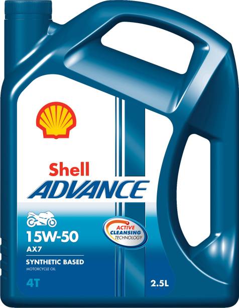 Shell Advance 4T AX7 15W-50 API SM Synthetic Blend Engine Oil